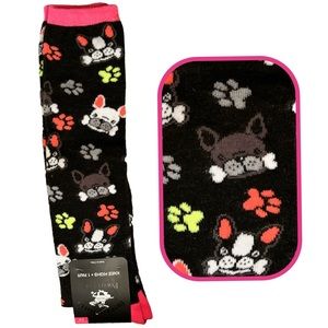 Knee high socks  frenchies dog paws  Beverly Hills Polo Club NWT